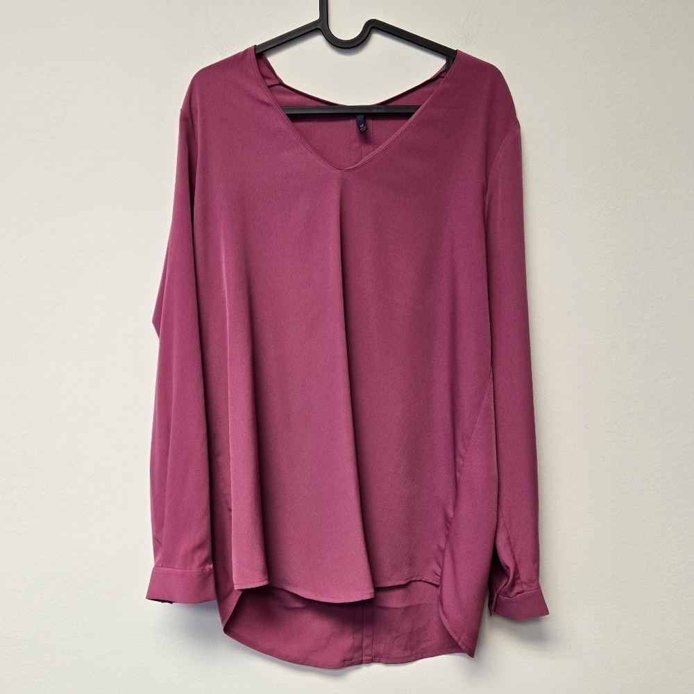 NYDJ Modern Tunic Blouse Berry Tweed purple M - Picture 3 of 7